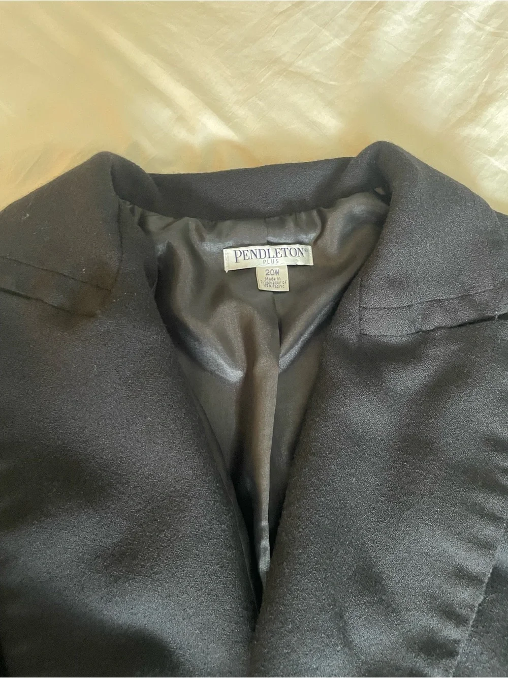 Pendleton Black Virgin Wool Women's Plus Blazer
